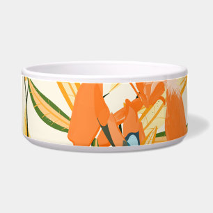 Oranje irissen: naadloos bloemmotief voerbakje