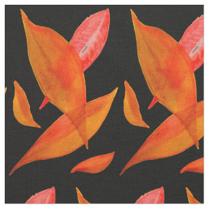 Oranje jaarbladkunst in de Herfst Stof