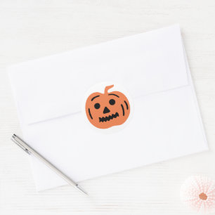Oranje Jack-O-Lantern Halloween Pumpkin Ronde Sticker