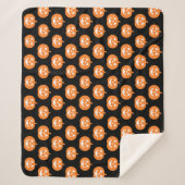 Oranje Jack O Lantern Pumpkin Pattern Halloween Sherpa Deken (Voorkant)