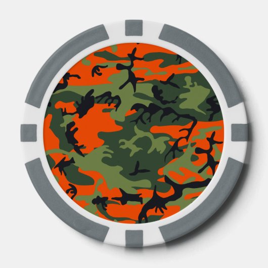 Oranje jager camo pokerchips (Voorkant)