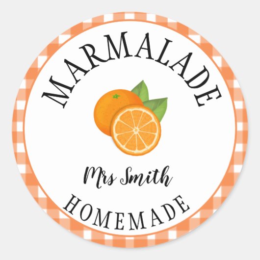 oranje jam of marmelade ronde sticker (Voorkant)