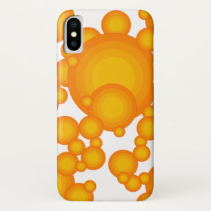 Oranje jaren 70-stijl cirkels als bellen iPhone x hoesje