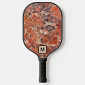 Oranje Jasper Stone-patroon met Initiaal Pickleball Paddle (Voorkant)
