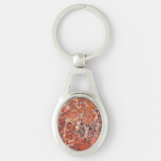 Oranje Jasper Stone Pattern Sleutelhanger (Voorkant)