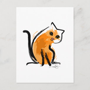 Oranje je een kat briefkaart