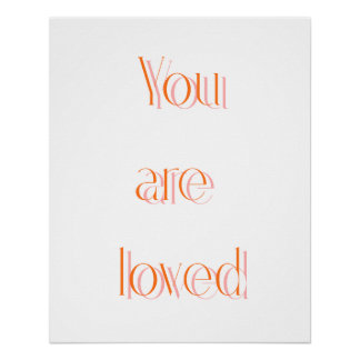 Oranje, je wordt bemind Affirmatie Schaduw Poster Perfect Poster