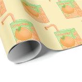 Oranje Juice Box Verjaardagsfeestje Cadeaupapier (Rol Hoek)