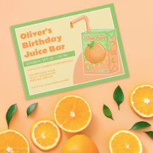 Oranje Juice Box Verjaardagsfeestje