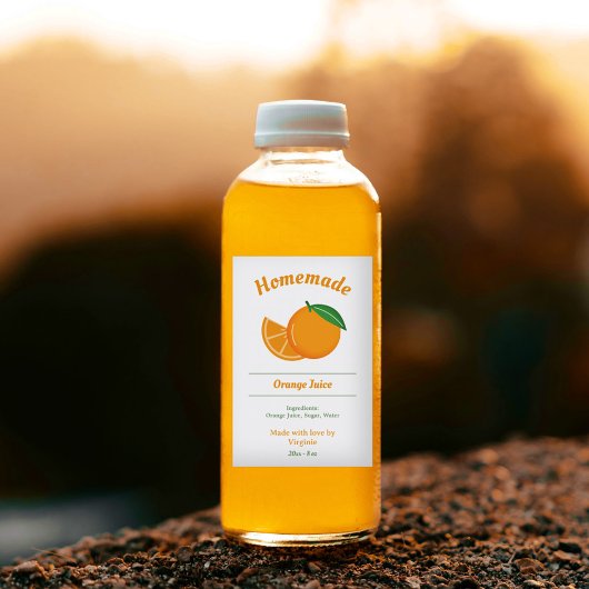 Oranje Juice Flesetiket Sticker