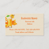 Oranje Juice Food Cart Concessie Drinken Visitekaartje (Voorkant)