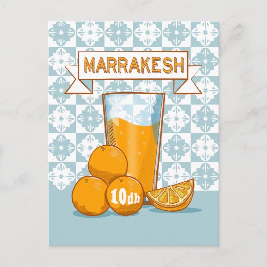 Oranje Juice Marrakesh Marokko Briefkaart (Voorkant)