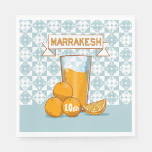 Oranje Juice Marrakesh Marokko Servet