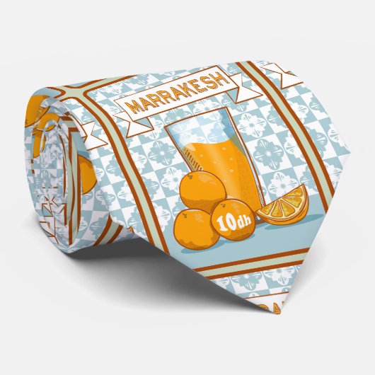Oranje Juice Marrakesh Marokko Stropdas (Opgerold)