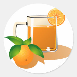 Oranje Juice Ronde Sticker