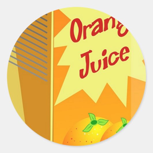 Oranje Juice Ronde Sticker (Voorkant)