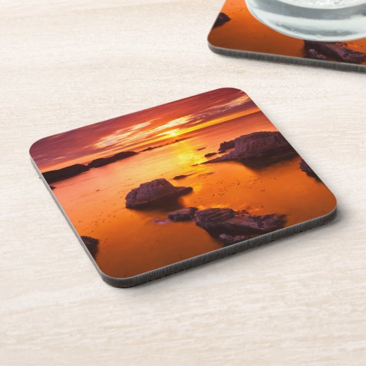 Oranje kaap, zonsondergang, Californië Drankjes Onderzetter (Linkerzijde)