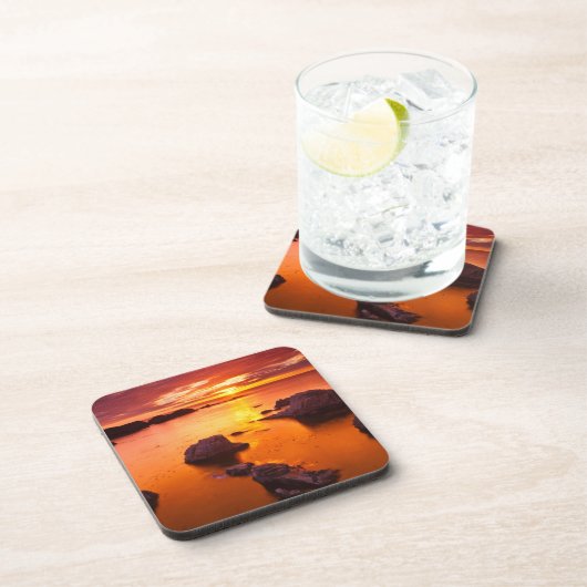 Oranje kaap, zonsondergang, Californië Drankjes Onderzetter (Rechterzijde)