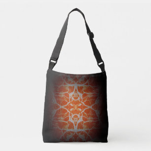 Oranje kaleidoscooppatroon crossbody tas