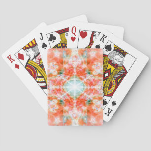 Oranje kaleidoscooppatroon speelkaarten