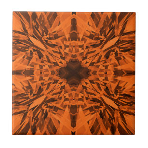 Oranje kaleidoscoopsterpatroon tegeltje