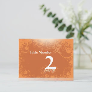 Oranje Kanji for Love Swirl Table Number Kards Briefkaart
