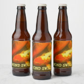 Oranje karpervijver spoeling bier etiket (Flessen)