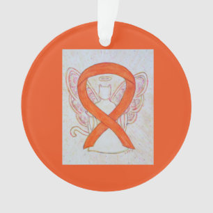 Oranje kat-bewustwording Ribbon Angel-versieringen Ornament