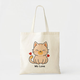 Oranje kat Canvas tas