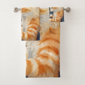 Oranje kat Drink thee Bad Handdoek (Insitu)