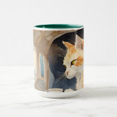 Oranje kat Drink thee Mok (Midden)