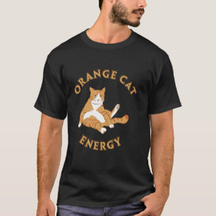 Oranje Kat Energie Kleding T-shirt