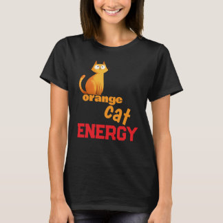 Oranje Kat Energie T-Shirt | Grappige Chaotische K