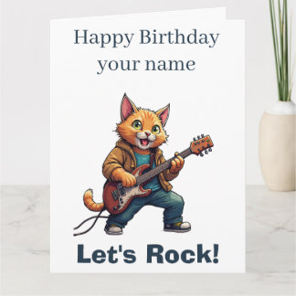 Oranje Kat Gitaarspeler Kaart