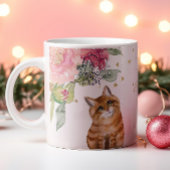 Oranje kat illustratie  koffiemok