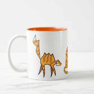 Oranje Kat Kopje Tweekleurige Koffiemok