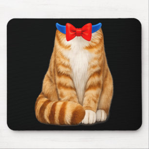 Oranje kat kostuum tabby dasje schattig grappig hu muismat