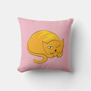 Oranje kat kussen