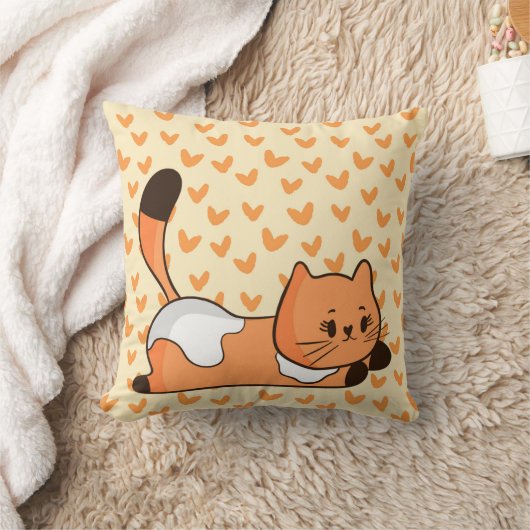 Oranje kat kussen (Deken)