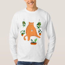 Oranje kat met Plant, Cute Cat Gift