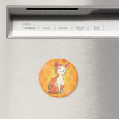 Oranje kat met puntmagneet magneet (Insitu (Vaatwasser))