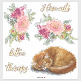 Oranje kat met quotes Sticker
