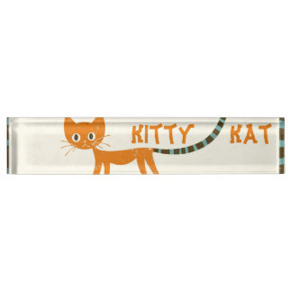 oranje kat naambordje
