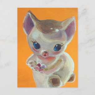 Oranje Kat Neko Briefkaart