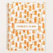 Oranje kat op maat planner (Voorkant)