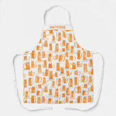 Oranje kat op maat schort (Voorkant)