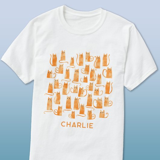 Oranje kat op maat t-shirt