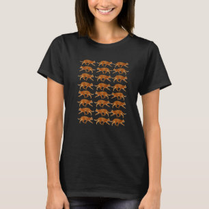 Oranje Kat Oranje Tabblad Kat patroon T-shirt
