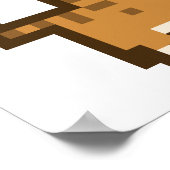 Oranje Kat Pixel Art Wide Poster (Hoek)