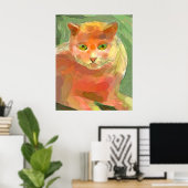 Oranje kat poster (Thuiskantoor)